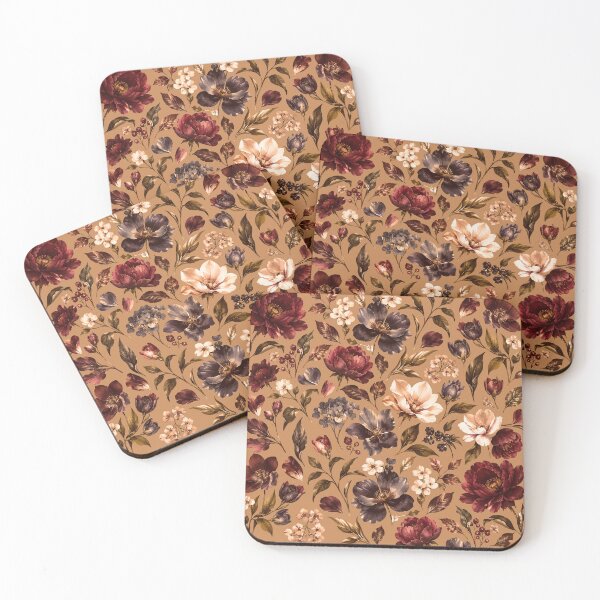 Item preview, Vintage seamless floral pattern — a botanical-floral design in burgundy tones designed and sold by alijun.
