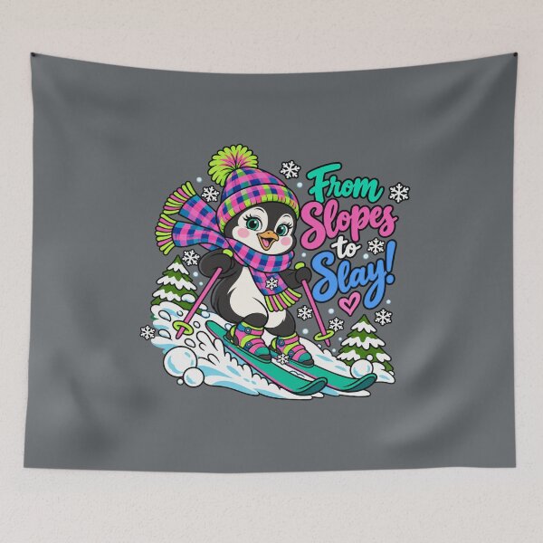 Item preview, From Slopes to Slay! – Cute Skiing Penguin Winter Design designed and sold by Aimetoi.