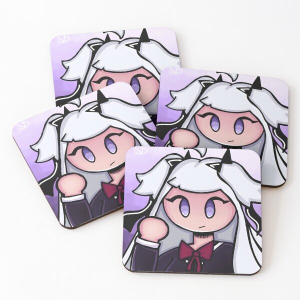 Item preview, Gothic Anime Girl with White Hair and Horns designed and sold by fibiiistd.