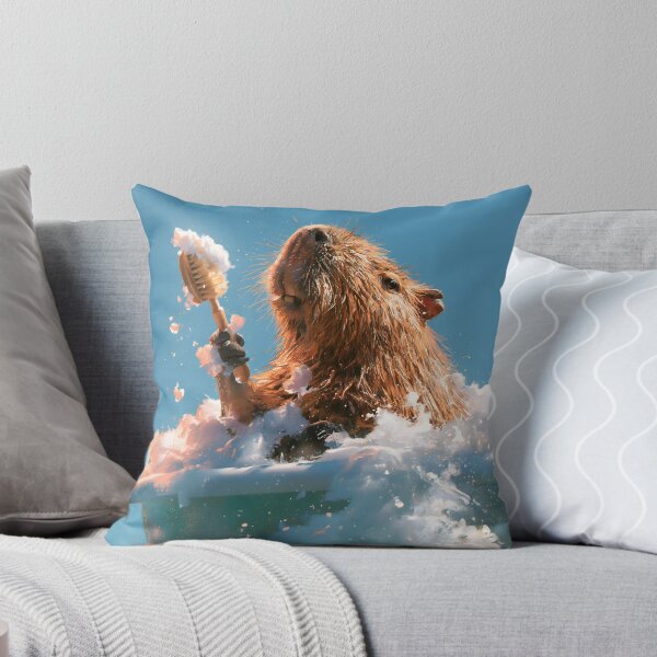 Item preview, Capybara Scrubbing Its Back in a Bubble Bath designed and sold by VisionaryVeils.