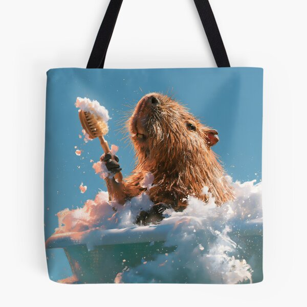 Item preview, Capybara Scrubbing Its Back in a Bubble Bath designed and sold by VisionaryVeils.