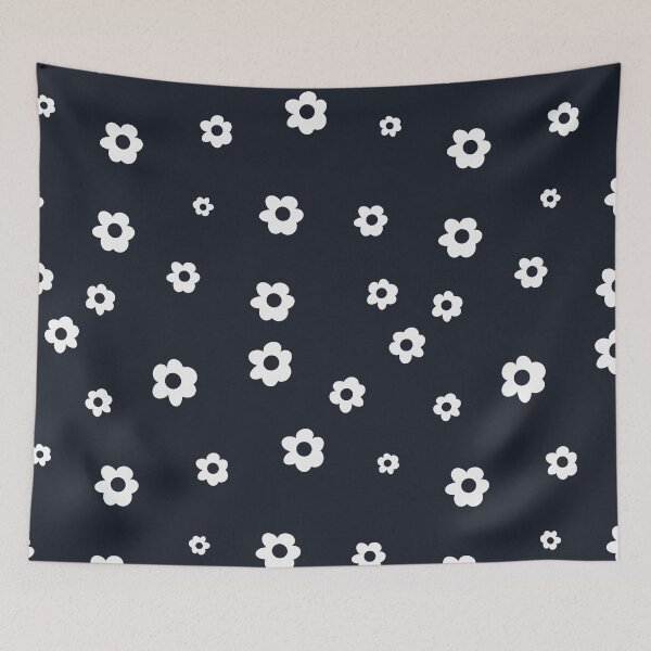 Item preview, White Daisies On Dark Navy Pattern designed and sold by ZenithDrip.