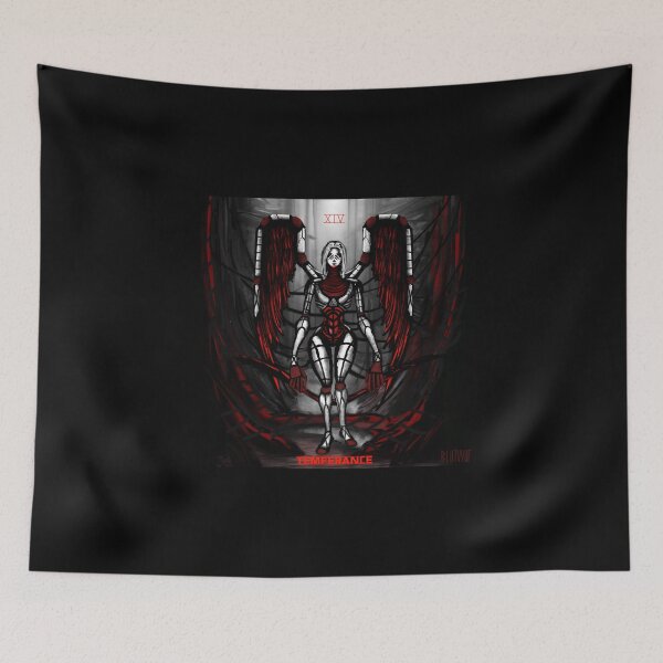 Item preview, Temperance Tarot Card with Dark Mechanical Angel designed and sold by fibiiistd.