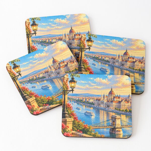 Item preview, Budapest Danube River Vintage Artwork designed and sold by TAOptimus .