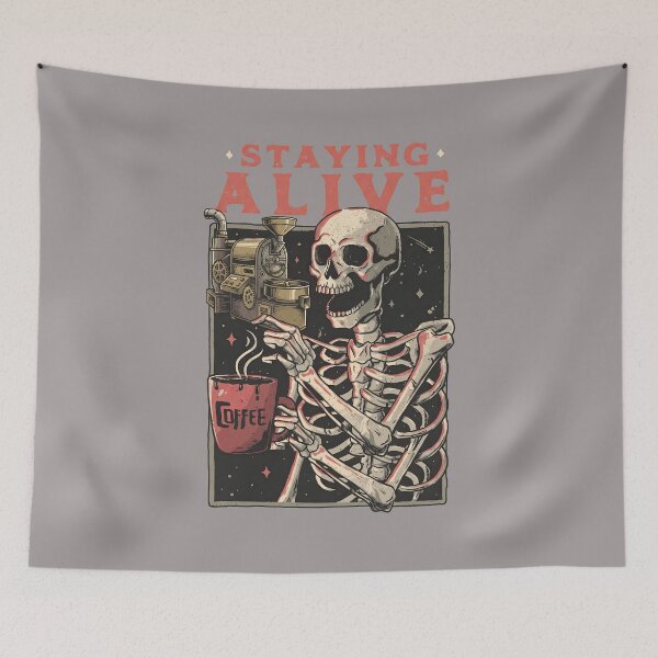 Item preview, Skeleton Staying Alive Coffee Skeleton-49 designed and sold by CelineMielke.