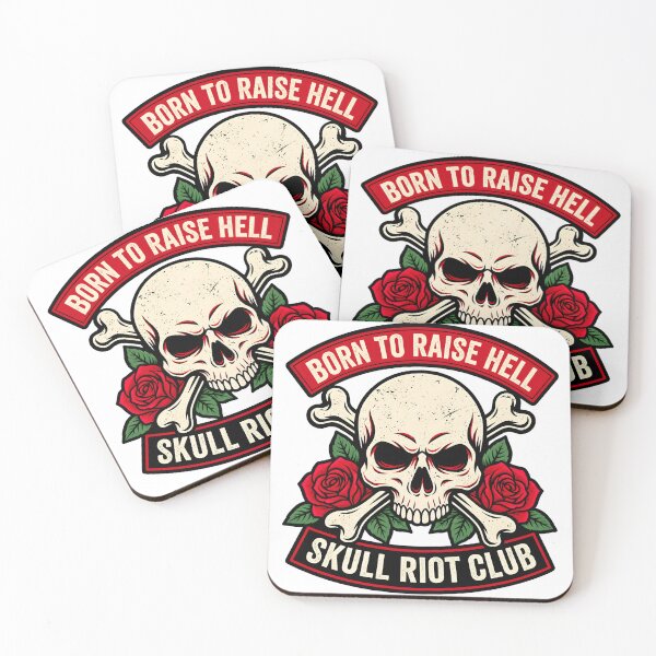 Item preview, ​Born To Raise Hell Skull Riot Biker Sticker designed and sold by RebelVibeX.
