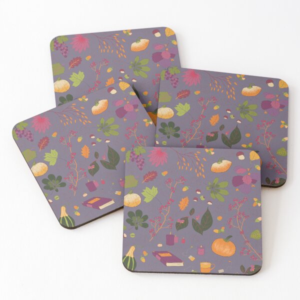 Item preview, Cozy Autumn Harvest Hand Drawn Fall Pattern in Purple designed and sold by Sukilopi.