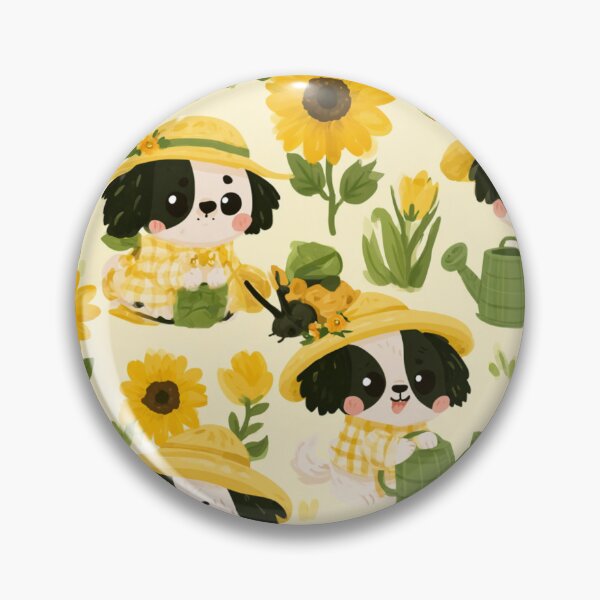Item preview, Cute Puppy Gardening Sunflowers Watercolor Art designed and sold by NicolasGlowArt.