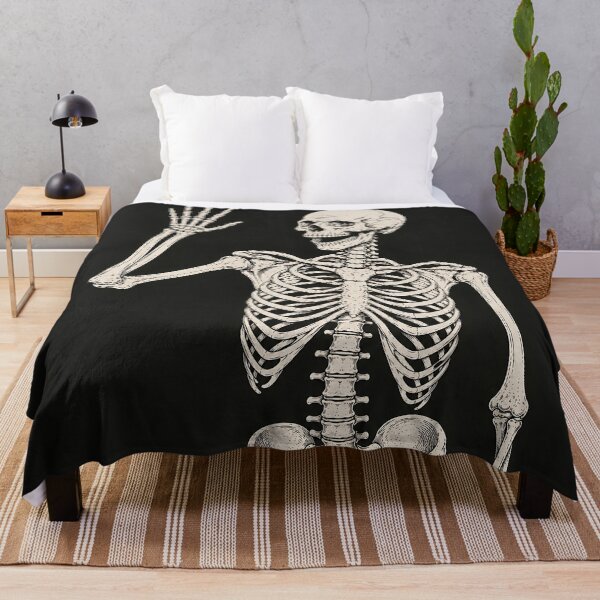 Item preview, Waving Skeleton Vintage Anatomical Illustration - Funny Halloween Art designed and sold by artswag.
