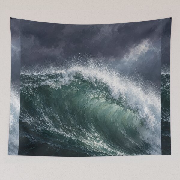Item preview, Storm Front — Breaking Wave Seascape, Large Painterly Ocean Wall Art designed and sold by mushizaman.
