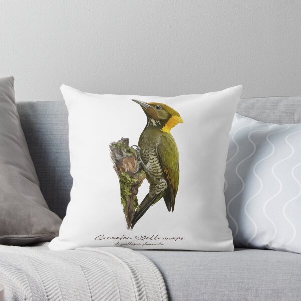 Item preview, Greater Yellownape on Mossy Branch Bird Illustration designed and sold by Takeda-art.