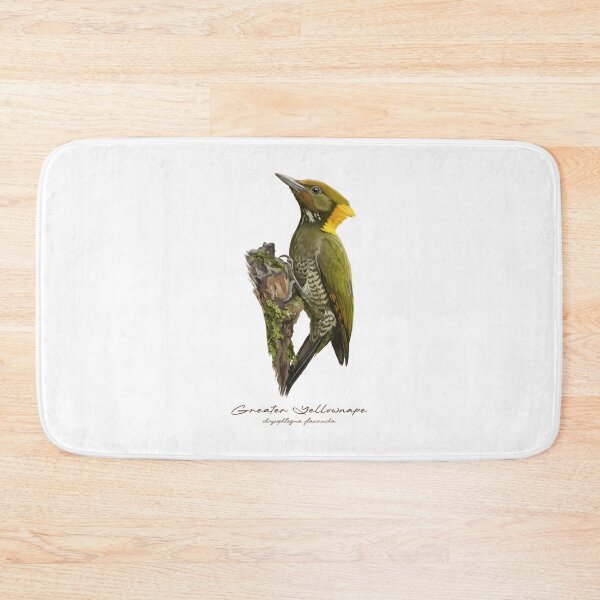 Item preview, Greater Yellownape on Mossy Branch Bird Illustration designed and sold by Takeda-art.