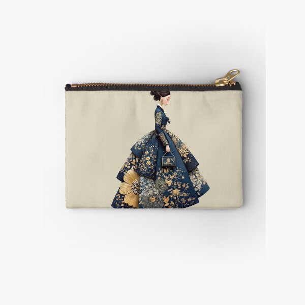 Item preview, Elegant Korean Hanbok Woman with Gold Accents designed and sold by colorful-white.