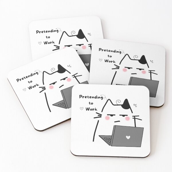 Item preview, Pretending to Work – Funny Office Cat designed and sold by Aurevella.