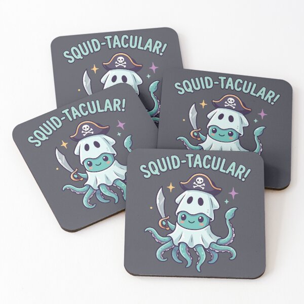 Item preview, Squid-tacular Cute Pirate Squid Octopus Halloween Art designed and sold by Amir Faysal.