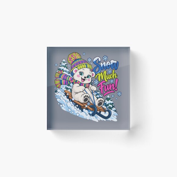 Item preview, Snow Much Fun! Cute Polar Bear Sledding Winter Design designed and sold by Aimetoi.