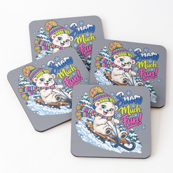 Item preview, Snow Much Fun! Cute Polar Bear Sledding Winter Design designed and sold by Aimetoi.