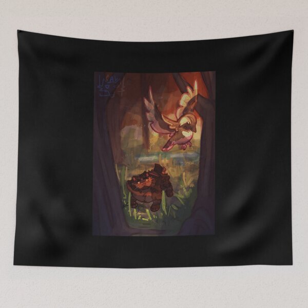 Item preview, Whimsical Cat and Bird in Enchanted Forest designed and sold by TomatiLove.