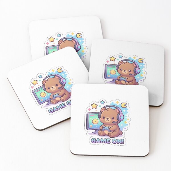 Item preview, Cute Kawaii Gamer Bear - Game On! designed and sold by K3v1nDesign.