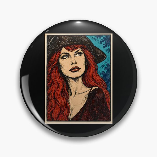 Item preview, Vintage Style Redhead Woman Illustration with Hat designed and sold by J-Mindful.