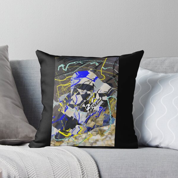 Item preview, Abstract Geometric Chaos Digital Art with Blue and Yellow Lines designed and sold by Baby-Care.