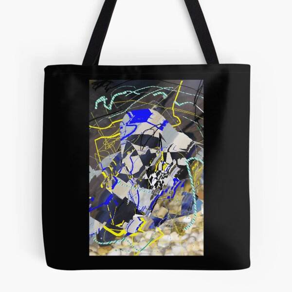 Item preview, Abstract Geometric Chaos Digital Art with Blue and Yellow Lines designed and sold by Baby-Care.
