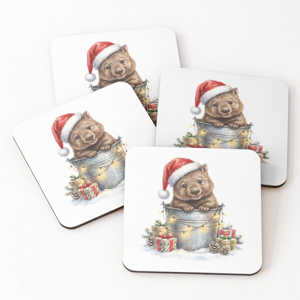 Item preview, Christmas Wombat in a Bucket Vintage Illustration designed and sold by Takeda-art.