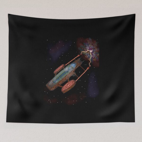 Item preview, Futuristic Spaceship with Energetic Plasma Beams in Space designed and sold by J-Mindful.