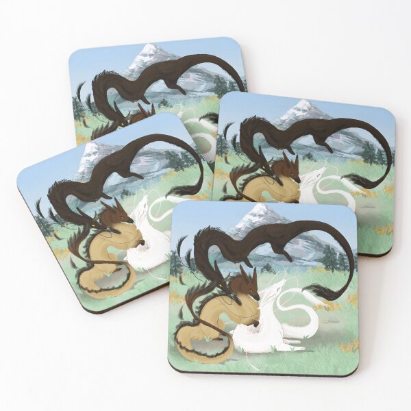Item preview, Three Fantasy Dragons Playing in a Mountain Meadow designed and sold by J-Mindful.
