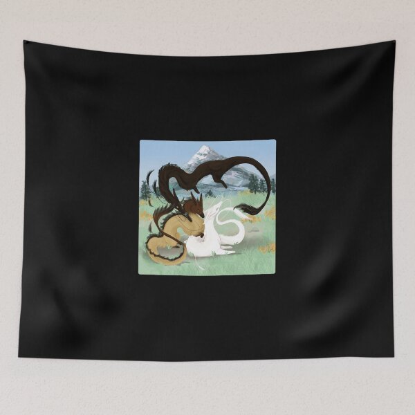 Item preview, Three Fantasy Dragons Playing in a Mountain Meadow designed and sold by J-Mindful.