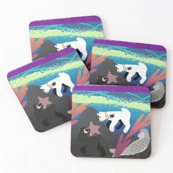 Item preview, Underwater Dogs and Seal Ocean Scene designed and sold by TomatiLove.