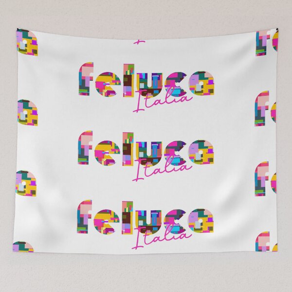 Item preview, Feluca, Alviano, Italy, Italia, colorful typography design for travellers designed and sold by Wanderful-roads.