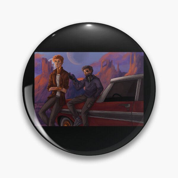 Item preview, Cyberpunk Two Characters Leaning on Vintage Car at Sunset designed and sold by J-Mindful.