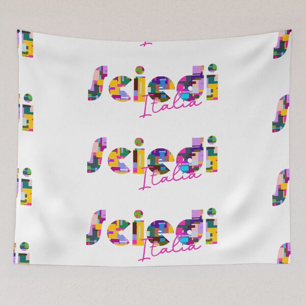 Item preview, Sciedi, Cascia, Italy, Italia, colorful typography design for travellers designed and sold by Wanderful-roads.