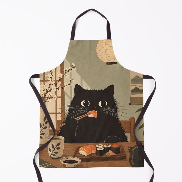 Item preview, Black Cat Eating Sushi Japanese Restaurant designed and sold by artswag.