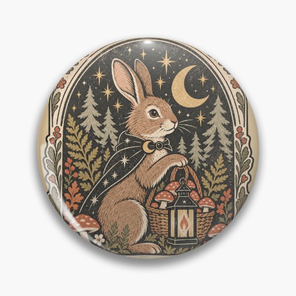 Item preview, Midnight Forager – Witchy Rabbit Mushroom Foraging at Night designed and sold by Blanczet.