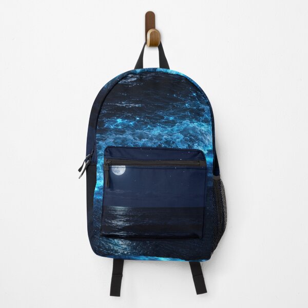 Item preview, Blue Tide — Bioluminescent Surf at Night, Glowing Ocean Wave Art designed and sold by mushizaman.