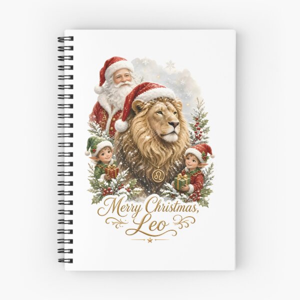 Item preview, Majestic Leo Lion Santa Elves Merry Christmas designed and sold by Zodiac Celestial Art.