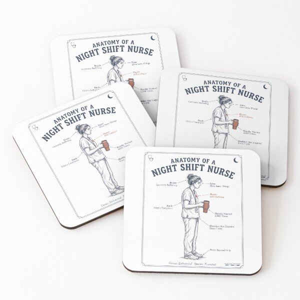 Item preview, Anatomy Of A Night Shift Nurse - Funny Nursing Diagram Art designed and sold by Driesman.