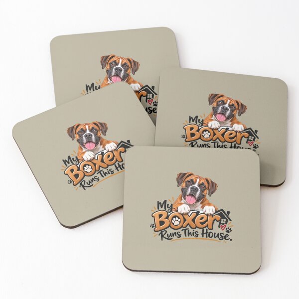Item preview, My Boxer Runs This House – Funny Boxer Dog Lover Gift, Cute Boxer Puppy Design designed and sold by Right-UR.