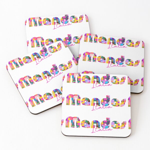 Item preview, Mandas, Cagliari, Italy, Italia, colorful typography design for travellers designed and sold by Wanderful-roads.