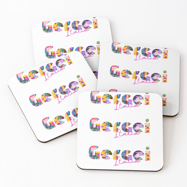 Item preview, Gergei, Cagliari, Italy, Italia, colorful typography design for travellers designed and sold by Wanderful-roads.