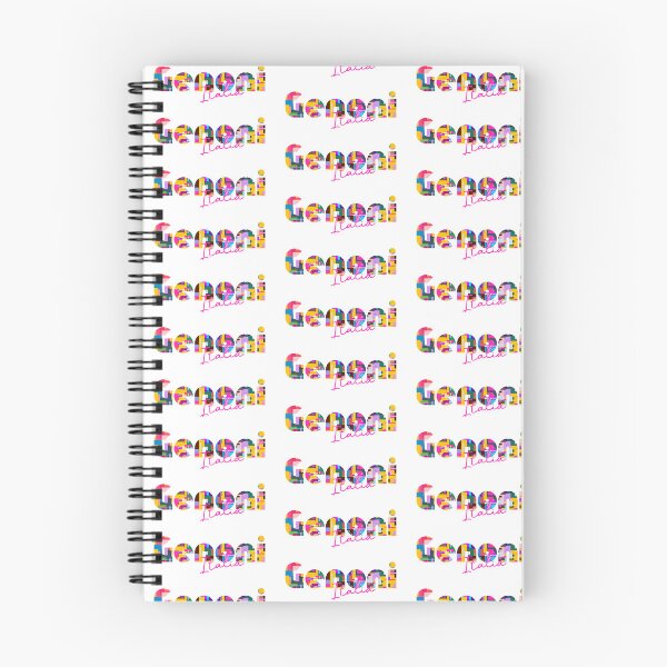 Item preview, Genoni, Cagliari, Italy, Italia, colorful typography design for travellers designed and sold by Wanderful-roads.