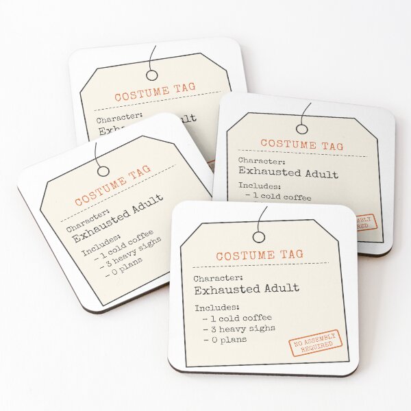 Item preview, Exhausted Adult Costume Tag Funny Halloween designed and sold by violetteskyart-vioart.