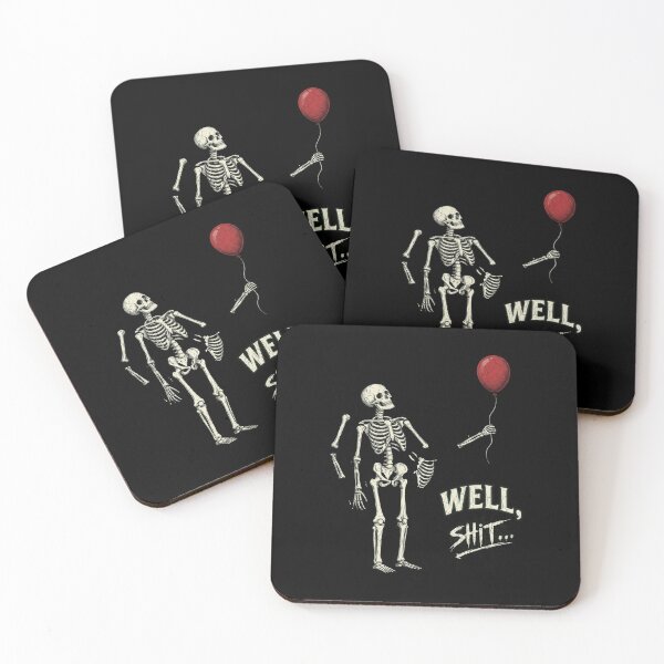 Item preview, Well Shit Skeleton Holding Balloon Funny Saying Halloween designed and sold by SEINENGAPPI12.