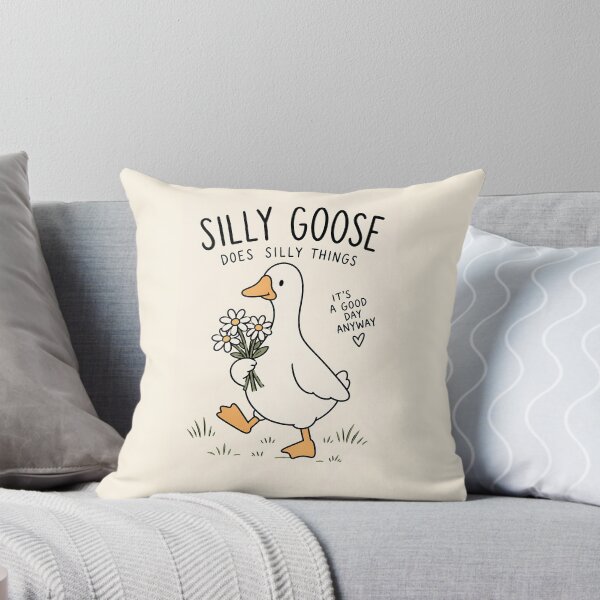Item preview, Silly Goose Does Silly Things - Cute Goose with Daisies Funny Art designed and sold by artswag.