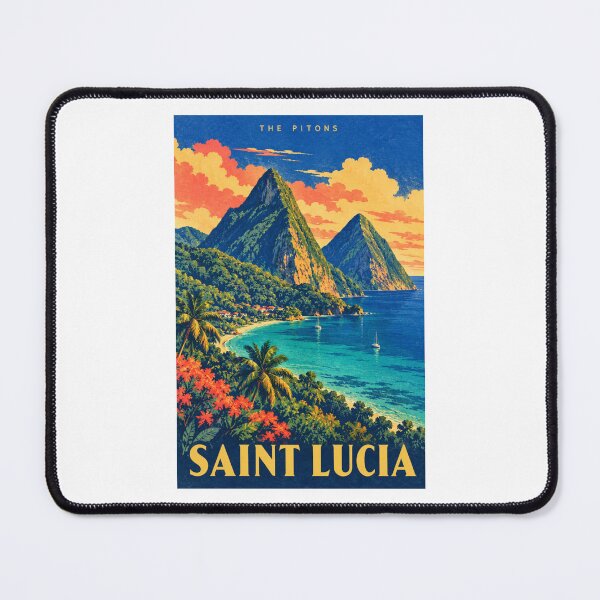 Item preview, Saint Lucia - The Pitons designed and sold by GoodOldVintage.