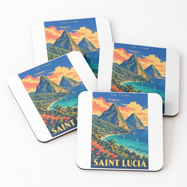 Item preview, Saint Lucia - The Pitons designed and sold by GoodOldVintage.