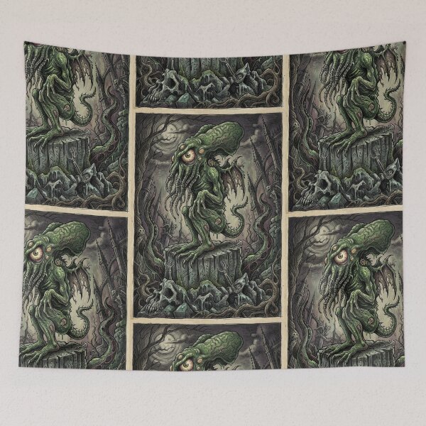 Item preview, Cthulhu illustration designed and sold by Vintage Designs +.
