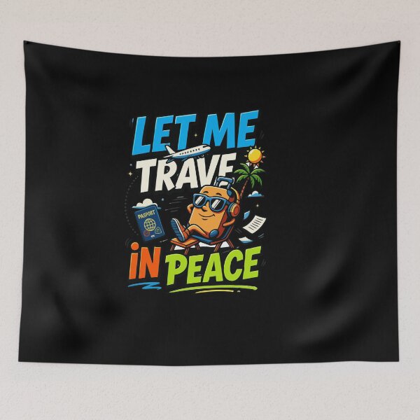 Item preview, Travel In Peace Relaxing Suitcase Vacation Funny Travel Quotes designed and sold by AmeliaShirts.